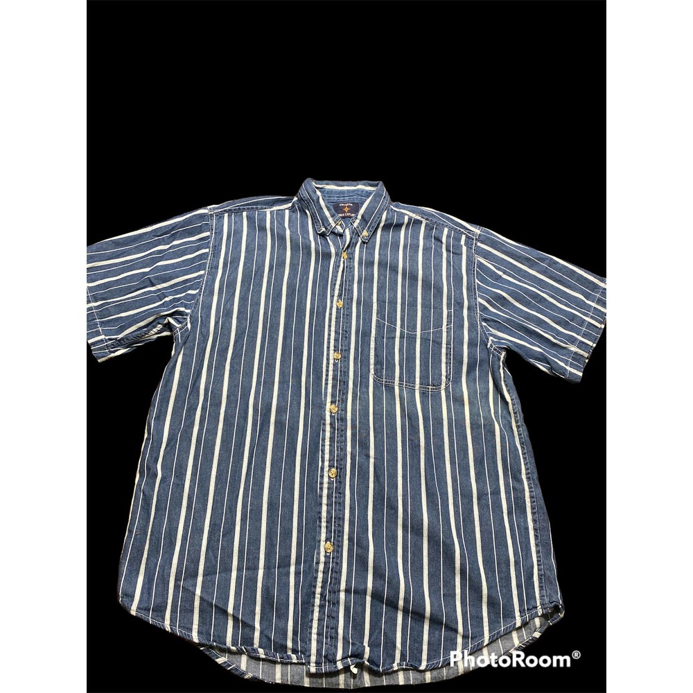 Coliseum World Explorer Vintage Button Down Denim Sz XL